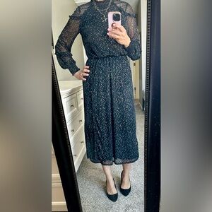 Oasis Black Maxi Dress with Star Print